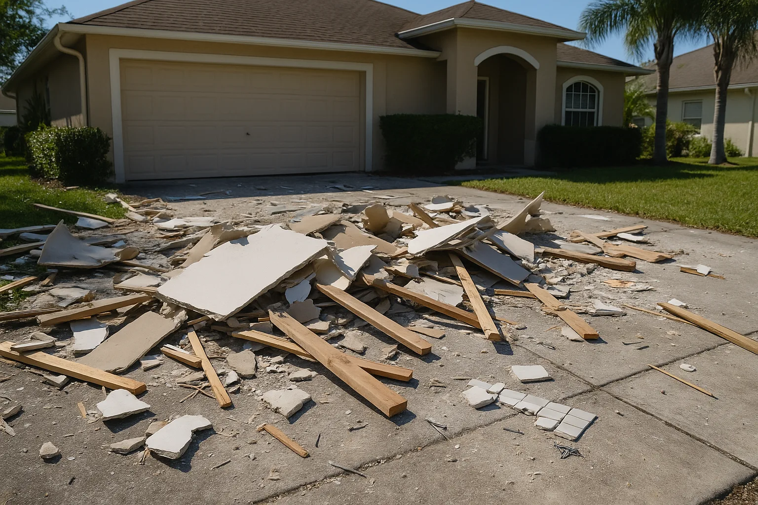Construction Debris before